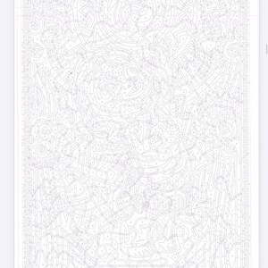 May include: A detailed paint-by-numbers canvas with a complex, abstract design. The image is divided into numerous numbered sections, ready to be filled with corresponding colors. A color key is provided at the bottom, with numbers and letters representing different hues.