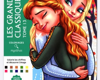 100 Pages of Disney mystery color by number book - Les Grands Classiques Tome 13