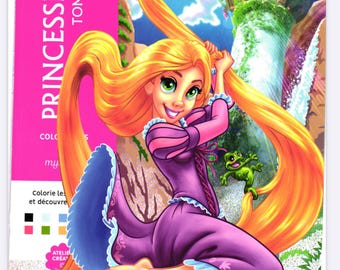 100 Pages of Disney mystery color by number book - Princesses Tome 2