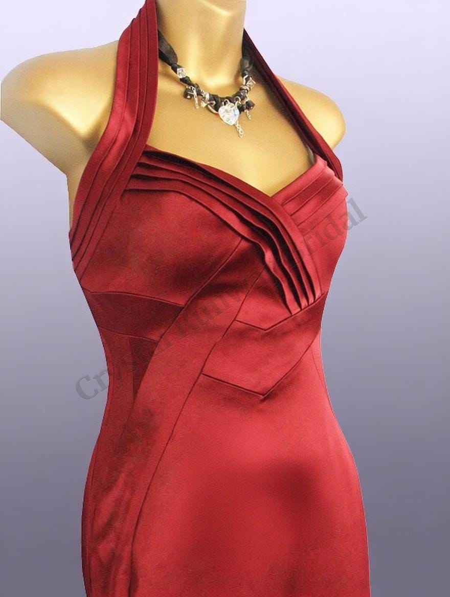 karen millen red dress Petite Viscose Blend Knit Halter Neck Sheer Skirt Midaxi where a polished yet distinctive look is essential Maxi Dress Karen Millen Red