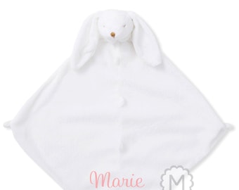 Personalized White Bunny Lovie Blankie by Angel Dear for Baby