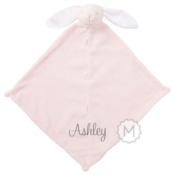 Personalized Pink Bunny Lovie Blankie by Angel Dear for Baby