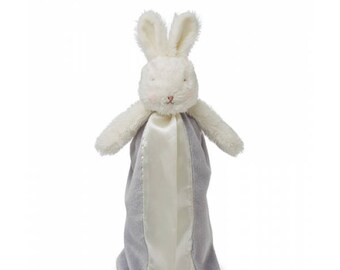 Personalized Bloom Gray Bunny Bye Bye Buddy Lovie by Bunnies By The Bay / Monogrammed Baby Lovie / Infant Lovie / Monogrammed Baby Gift