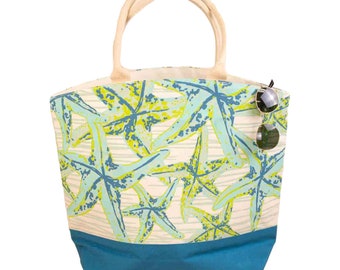 25% OFF SALE * Personalized Blue Starfish Stella Tropic Tote