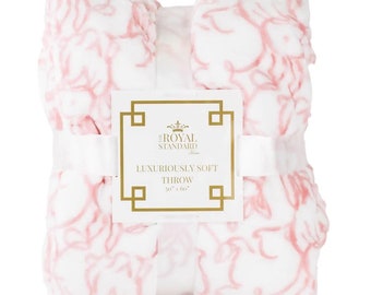 Personalized Pink Delilah Bunny Throw Blanket by The Royal Standard