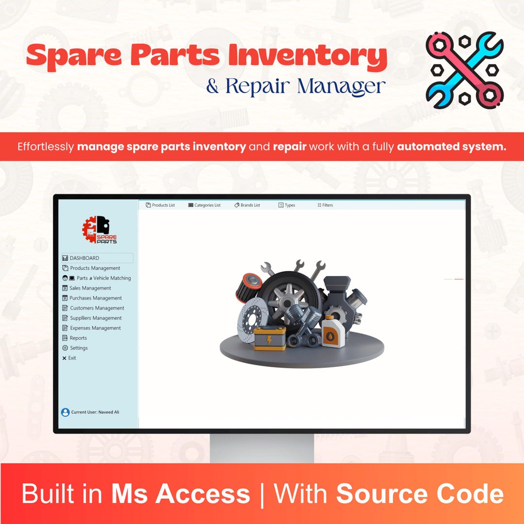 Car Accessories Bookkeeping | Spare Parts Inventory Tracker Software ...
