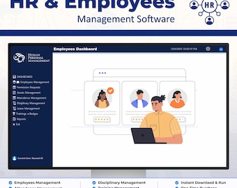 HR Management Software Fully Customizable | Employee Attendance Payroll Leave Assets | Edit & Rebrand | MS Access Windows Excel Alternative