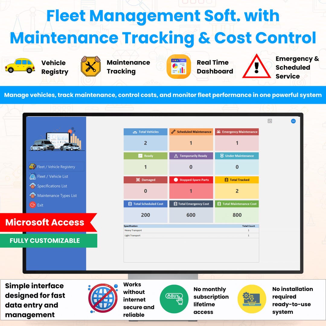 Fleet Management Software Vehicle Maintenance Tracker & Cost Control ...