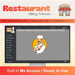 Kassasoftware voor restaurants en cafés | Facturering, tabel, verkoop, voorraadbeheer en CRM | Excel-alternatief (MS Access)