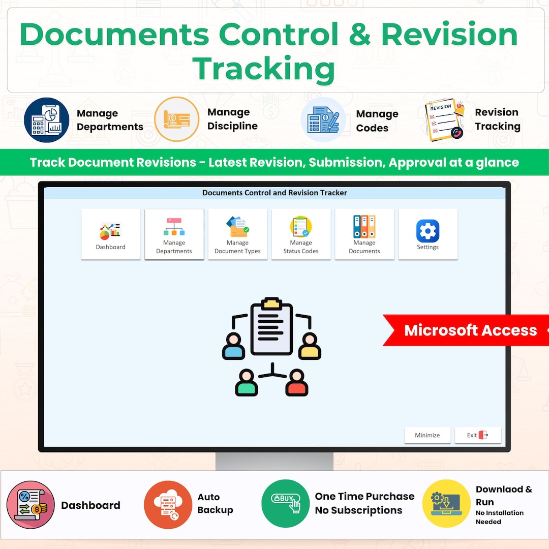 Document Control Register Software (MS Access) | ISO Compliance ...