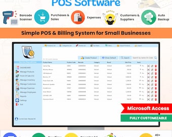 Software de punto de venta y contabilidad de inventario para pequeñas empresas / CRM, facturación y ventas / Alternativa a Excel (totalmente personalizable)