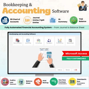 Accounting Software & Income Tracker Expense Tracker, Profit and Loss, Balance Sheet | MS Access Database Excel Alternative Digital Download