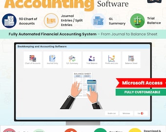 Software de contabilidad fácil de usar para pequeñas empresas / Seguimiento de ingresos y gastos / Admite entradas divididas / Exportación a Excel totalmente editable