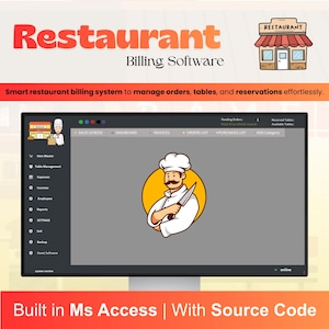 Software POS per ristoranti e bar / Fatturazione, tabelle, vendite, gestione inventario e CRM / Alternativa a Excel (MS Access, completamente personalizzabile)