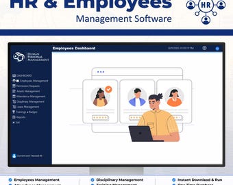 Software de gestión de recursos humanos para pequeñas empresas / Asistencia de empleados, nómina, permisos, activos / MS Access sin suscripción, alternativa a Windows Excel