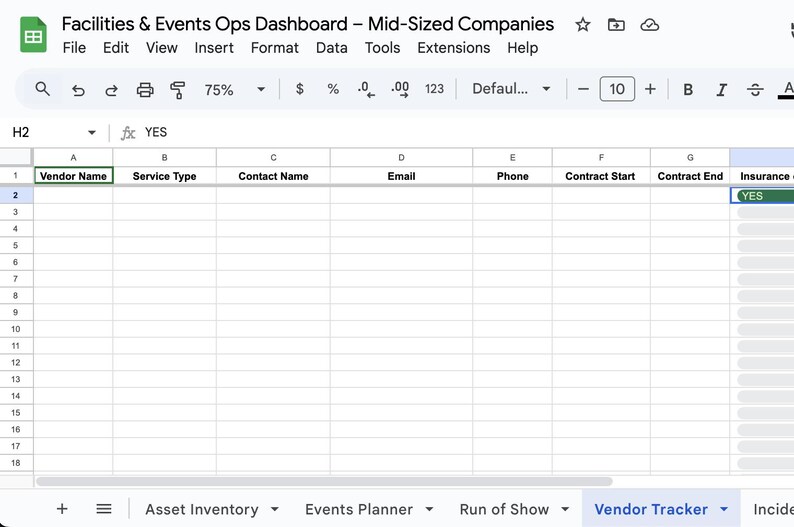 Facilities and Events Operations Toolkit | Mid-sized Company Template ...