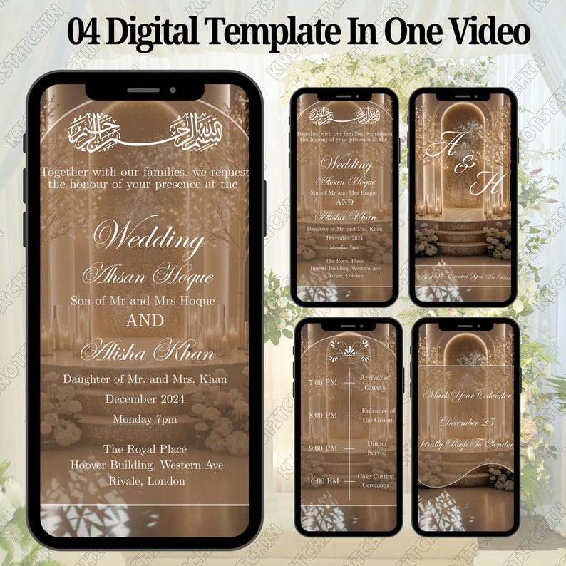 Editable Boho Islamic Wedding Invitation – Animated Video Invite for ...