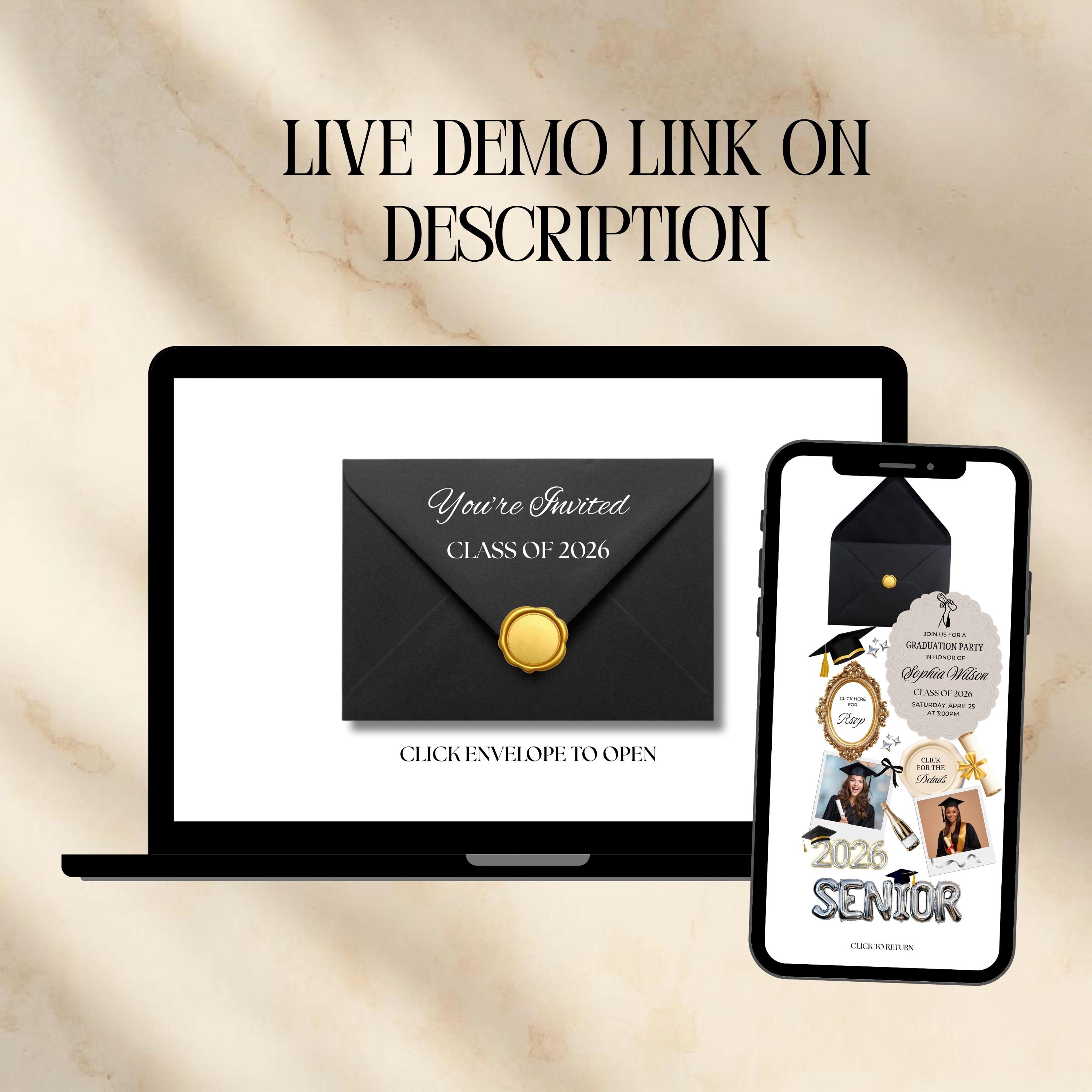 Graduation Website Invite Graduation Website Invitation, Editable Canva Template, Grad Party ...