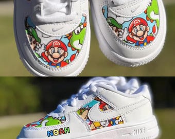 Zapatos de cumpleaños personalizados de Super Mario