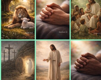 Faith Note Card Bundle, Set of 6, Digital Download, Christian Note Cards, Scripture Cards, Religious Greeting Cards, Printable Cards