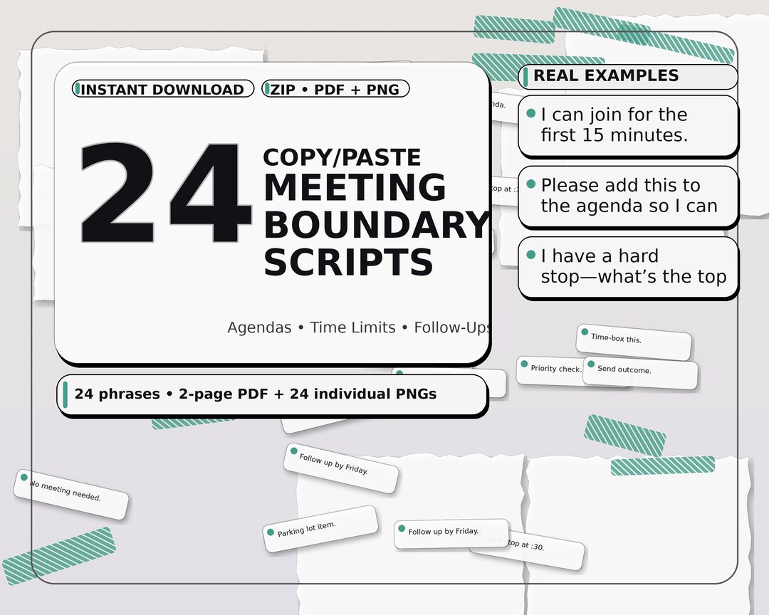 Meeting Boundary Scripts | Copy & Paste Phrases (PDF + PNG) - Etsy