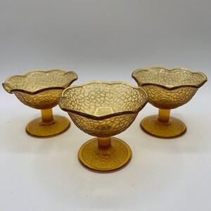 3 Vintage Bernstein Crackle Sorbets Gläser Kelche