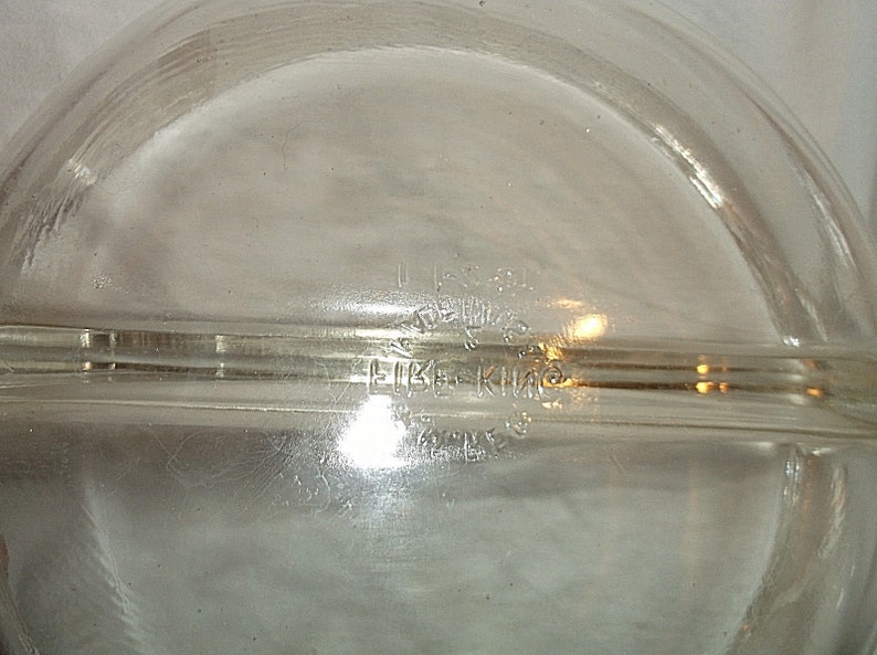 Fire King 1 12 qt Glass Divided Round Casserole Dish Clear