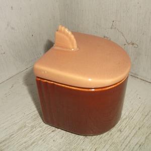 Franciscan EL PATIO Jam Condiment Jar Coral and Brown Made in California
