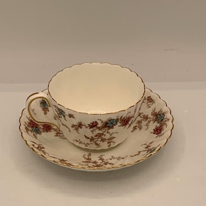 Minton China Ancestral Tea Cup and Saucer Set Made in England
