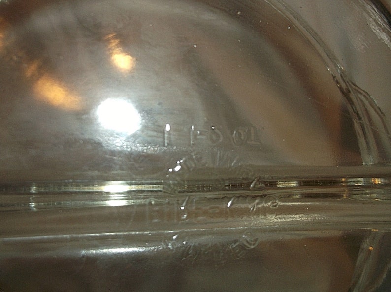 Fire King 1 12 qt Glass Divided Round Casserole Dish Clear