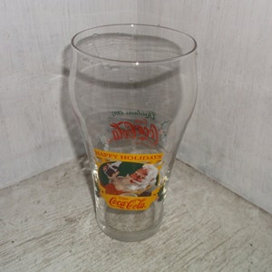 1997 Happy Holidays COCA COLA Santa Claus Christmas Drinking Glass Tumbler