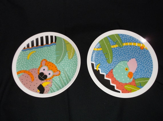 3 Pelzman Designs Wildlife Plates Vintage