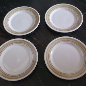 4 Vintage Shenango China Gold Stilisierte Design Restaurant Ware Speiseteller 9 Zoll Atomic