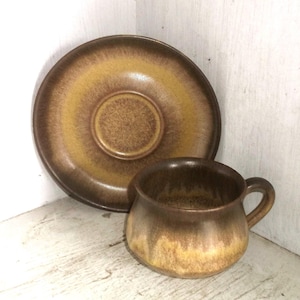 Denby England ROMANY BROWN Cup & Saucer Set