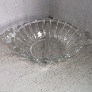 Heisey Crystolite Divided Condiment Candy Dish Vintage