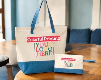 Personalized Tote Bag: Canvas with Zipper - Custom Logo Print
