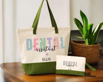 Dental Assistant Tote Bag: Durable, Organized with Inner Pocket