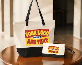 Canvas Tote Bag, Custom Colors (Purple, Black, Red, Zippered)