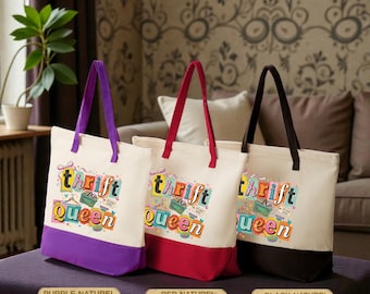 Thrift Queen Tote Bag, Thrifting Tote bag, Vintage Shopping Tote