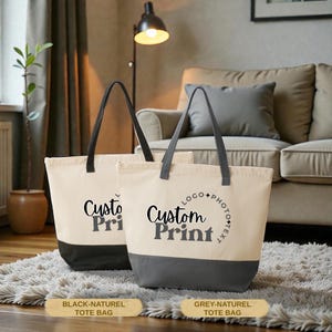 Canvas Tote Bag with Zipper (Custom Colors, Eco-Friendly, Durable)