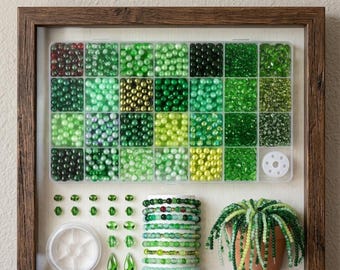 Green Glass Beads Kit, 6mm Crystal Beads for Bracelets, Jewelry Making, Crafts