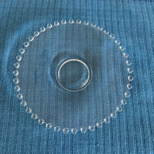 Vintage Imperial Candlewick 8” salad plate Beaded Rim Clear Glass
