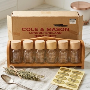 Vintage Cole & Mason Beechwood Spice Rack – Mid Century Kitchenware (NOS)