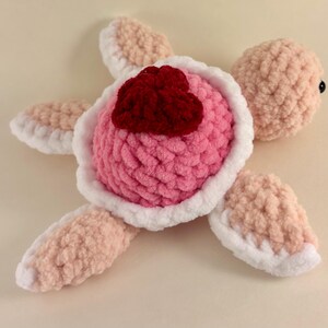 Beloved Crochet Plushies (Bear, Cat, Caterpillar, Puppy, Kitten, Pink Bee, Heart Keychain, Floppy-ear Bunny & Bunny holding rose) Pink turtle + ❤️shell