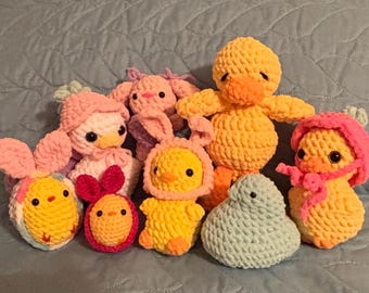 Easter Chicks & Ducks - Handmade Crocheted Plushies