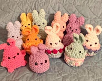 Easter Eggs, Peeps & Bunnies- Handmade Crocheted Plushies