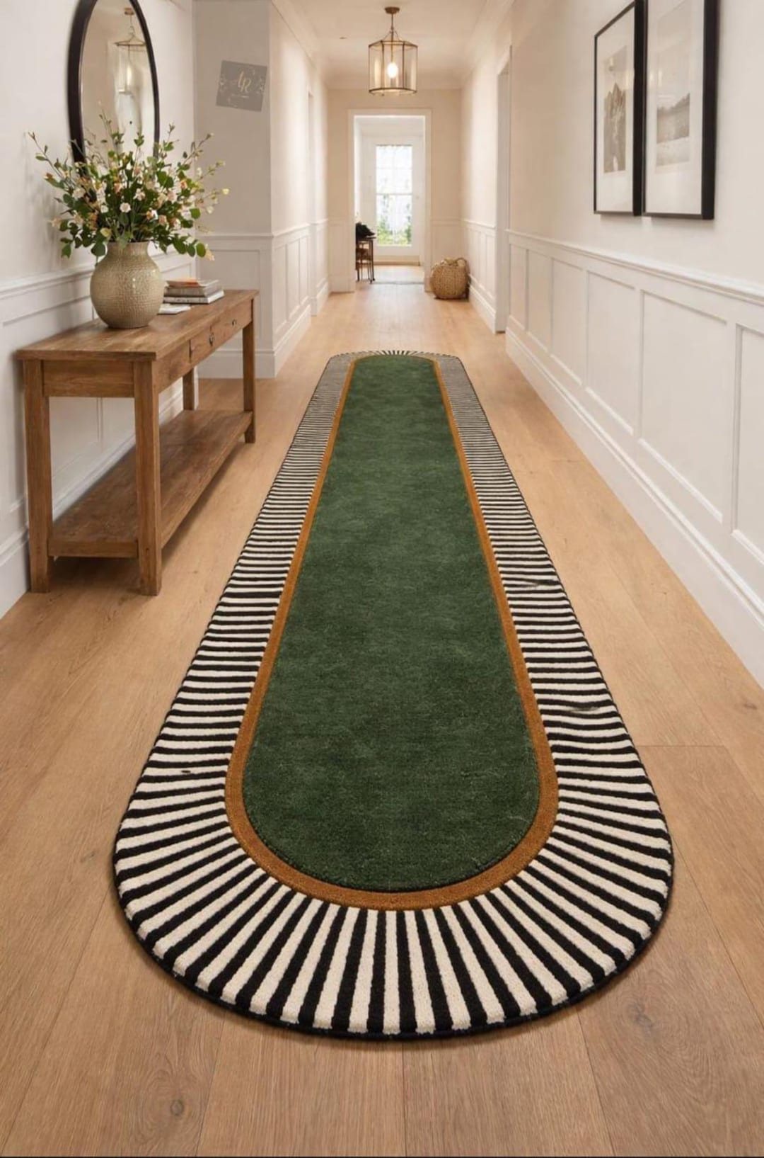 Frontgate Rugs Runners Modern Hallway Runner Rug, Hand Tufted Wool Runner Carpet, Green Long ...
