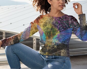 Alchemical Marriage Colorful Abstract Print Psychedelic Festival Rave All Over Print LONG SLEEVE SHIRT