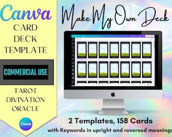 Canva Tarot Deck Template: Customizable Divination Cards (Digital Download)