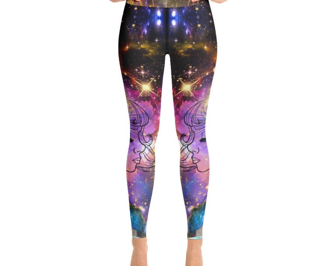 Galaxy Abstract Print Psychedelic Festival Clothing Rave Crystals Feminine Brain Female Empowerment All-over Print Yoga Leggings